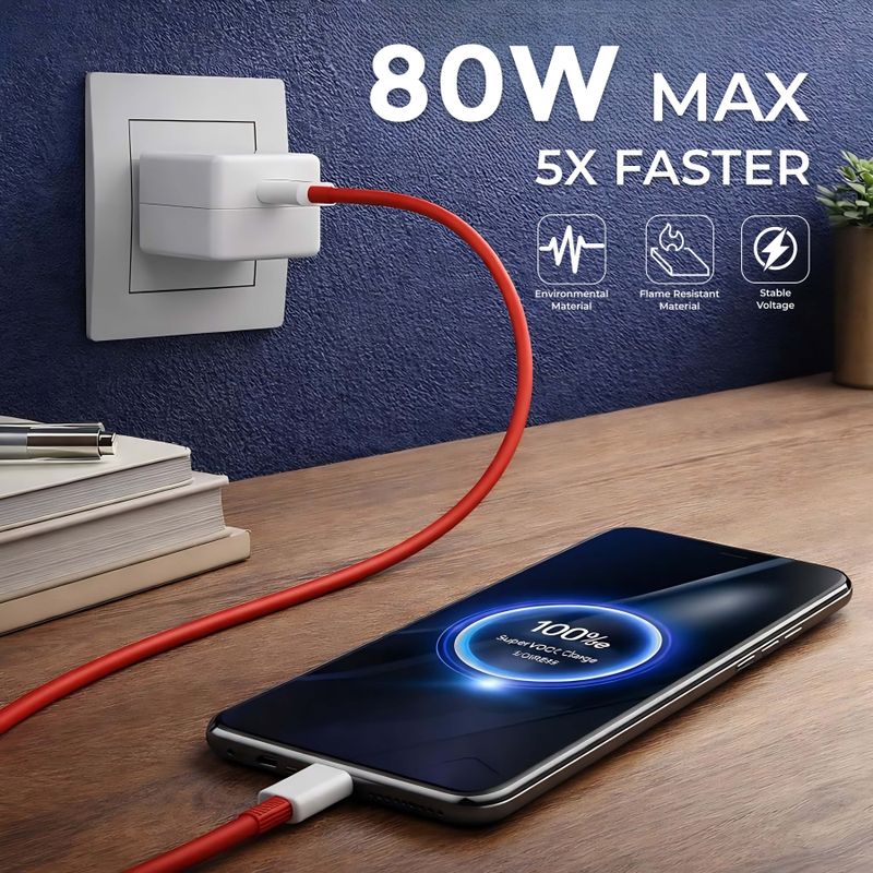 MAK 80W Dash 3A Wall Charger with Detachable Cable - Image 5