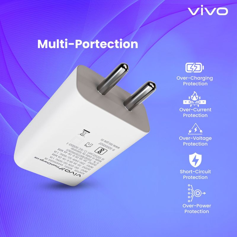 vivo विवो 44 watt charger चार्जर (सफेद) - Image 4