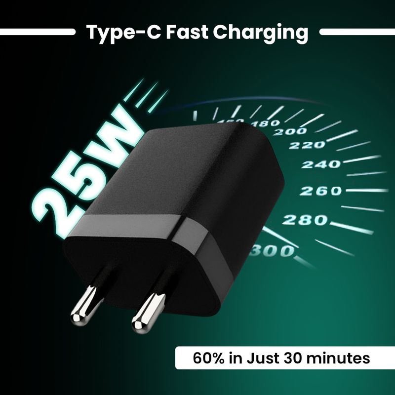 Hammer 25W PD 3A Single Port Mobile Charger (Black) - Image 3