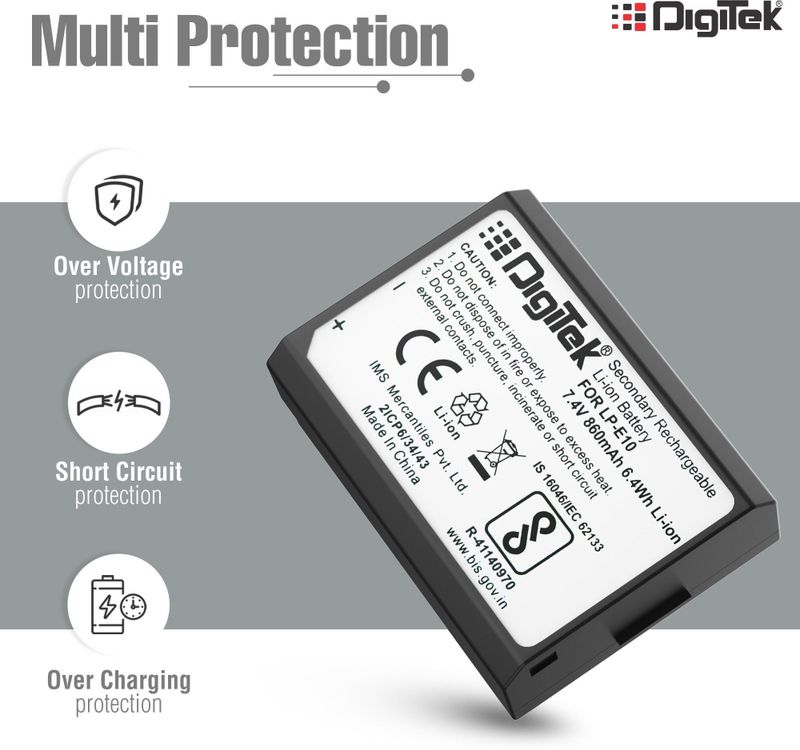 DIGITEK LP-E10 Lithium-ion Rechargeable Battery for Canon DSLR - Image 3