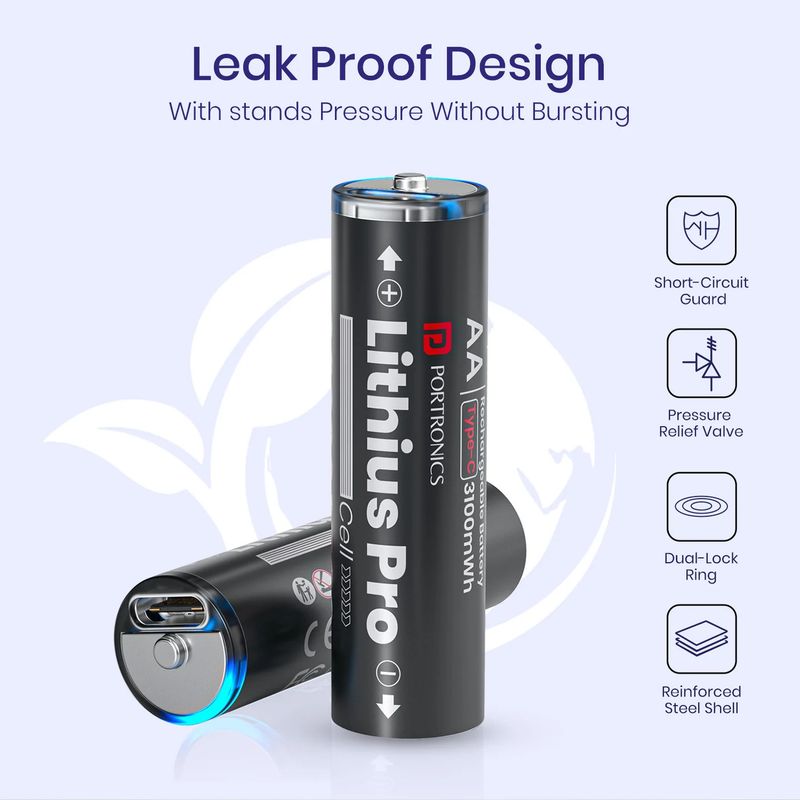 Portronics AA Rechargeable Lithium Batteries 2066mAh - Image 6
