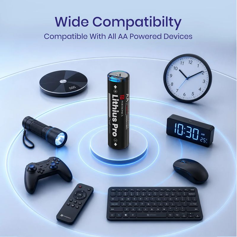 Portronics AA Rechargeable Lithium Batteries 2066mAh - Image 4