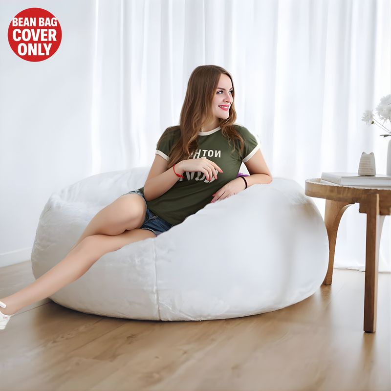 Bhailu Art XXXL Chair Bean Bag Cover White - Image 2