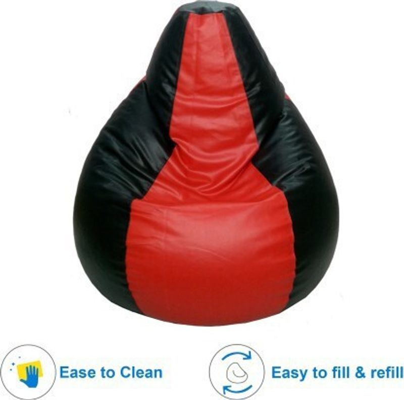 Kainaat Fashion XXXL Tear Drop Bean Bag Cover (Orange, Black) - Image 4