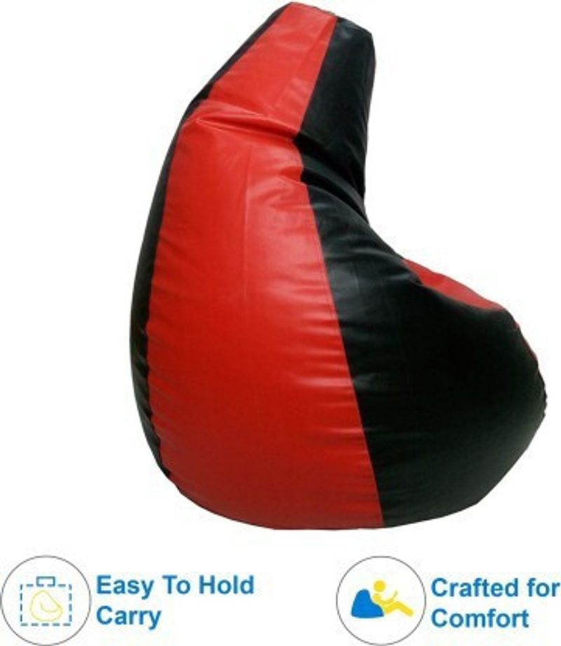 Kainaat Fashion XXXL Tear Drop Bean Bag Cover (Orange, Black) - Image 3