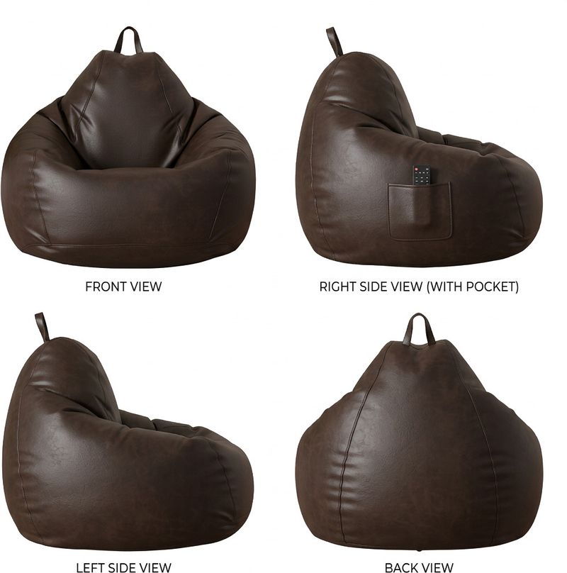 GIGLICK 4XL Bean Bag Cushion and Footrest, Brown - Image 6