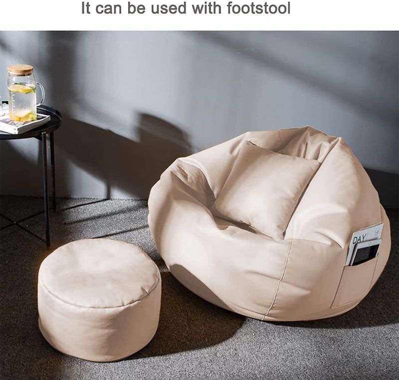 GIGLICK XXXL Faux Leather Bean Bag with Footrest - Image 6