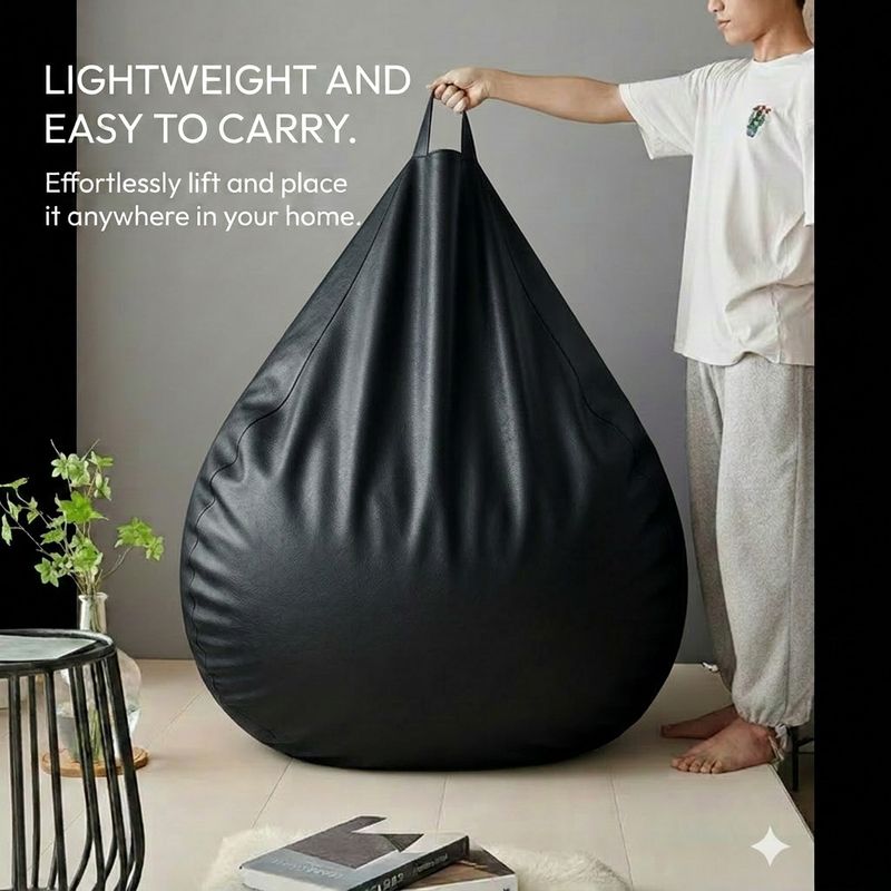 GIGLICK 4XL Black Bean Bag Chair - Image 6