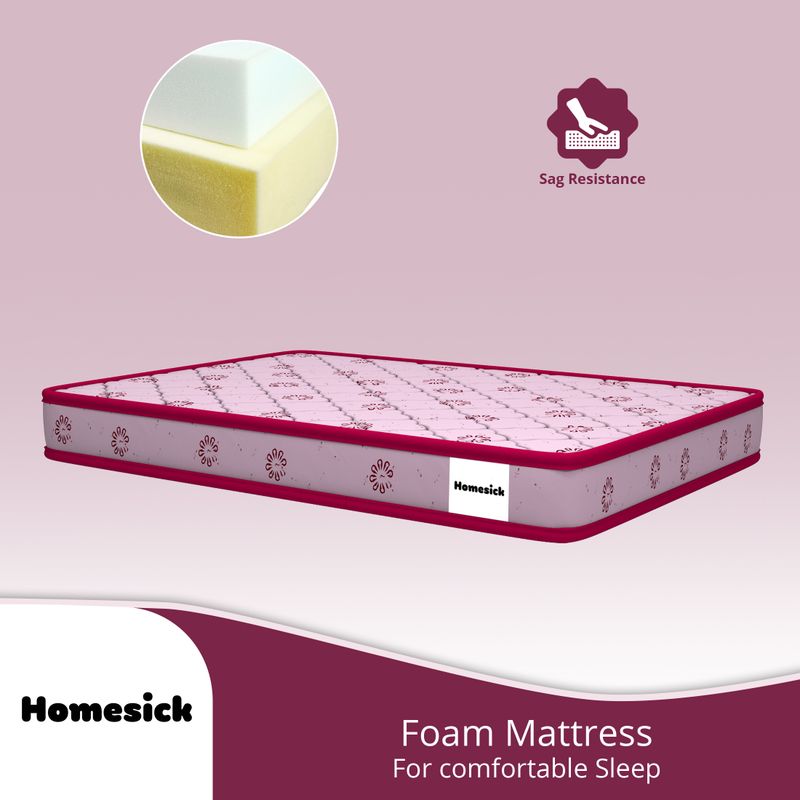 Homesick Ambrose Dual Comfort - Soft & Hard 4 inch Double High Density (HD) Foam Mattress (L x W: 72 inch x 48 inch) - Image 4