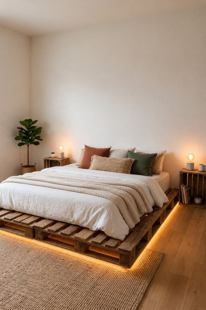Knowk knock 4x6 ft Pine Wood Pallet Bed - Image 4