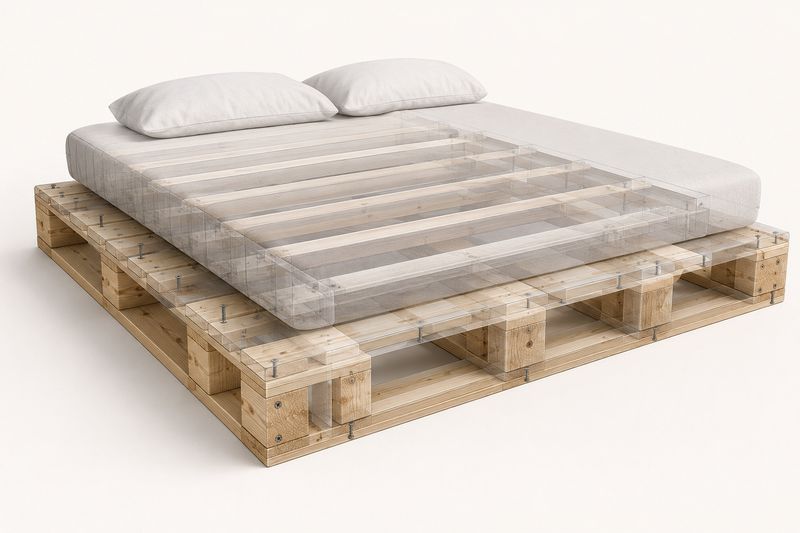 Knowk knock 4x6 ft Pine Wood Pallet Bed - Image 3