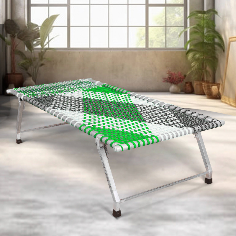 khatlawala Metal Single Bed, 51 cm x 92 cm (1.67 ft x 3.02 ft) Finish Color - Pink & White, Delivery Condition - Pre-assembled
