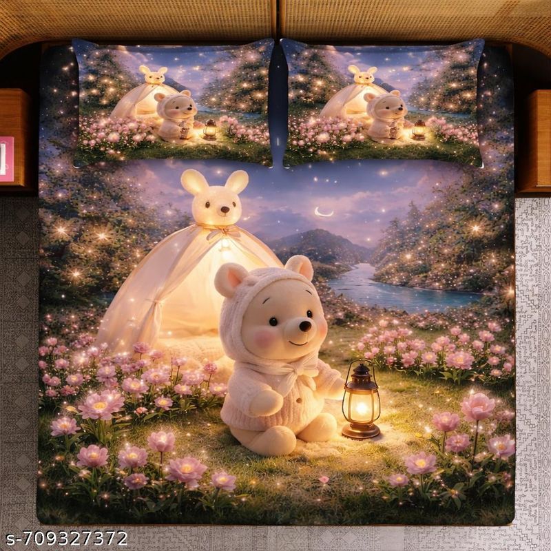 SHAGUN FABS Cotton King Flat 400 TC Printed 1 AC Bedsheet - Image 2