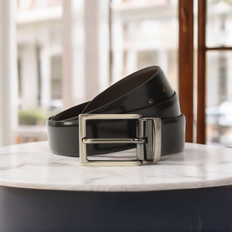 HRX by Hrithik Roshan Men Formal Black Genuine Leather Reversible Belt