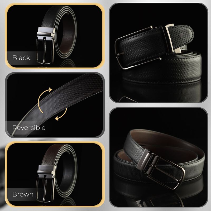 WROGN Black Reversible Leather Belt - Image 5