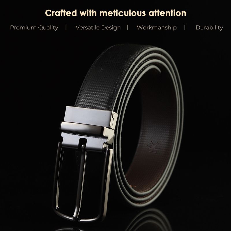 WROGN Black Reversible Leather Belt - Image 4