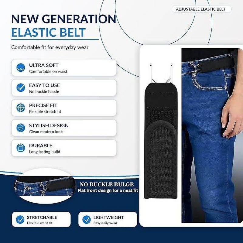 RKELITE Men Casual Black Nylon Belt - Image 3