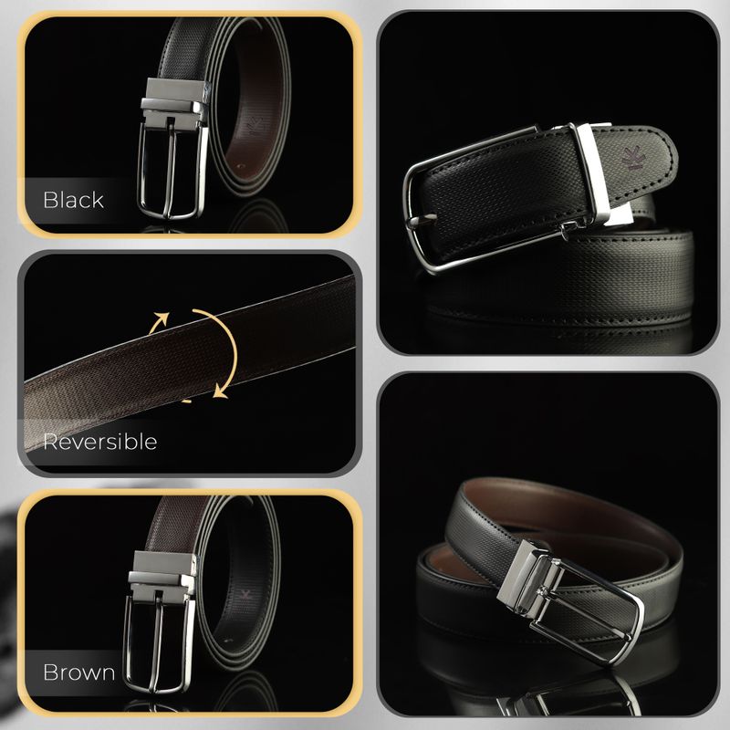 WROGN Men Black Artificial Leather Belt - Image 5
