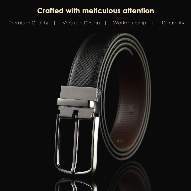 WROGN Men Black Artificial Leather Belt - Image 4