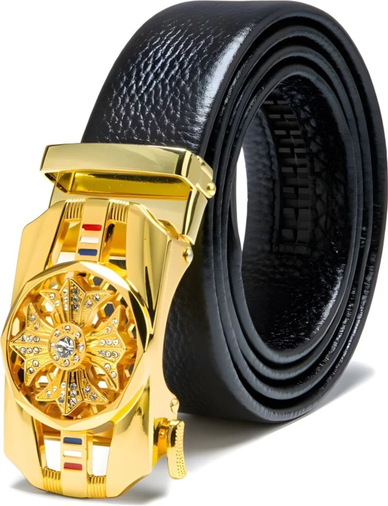 Omm Men Black Artificial Leather Belt - Image 5