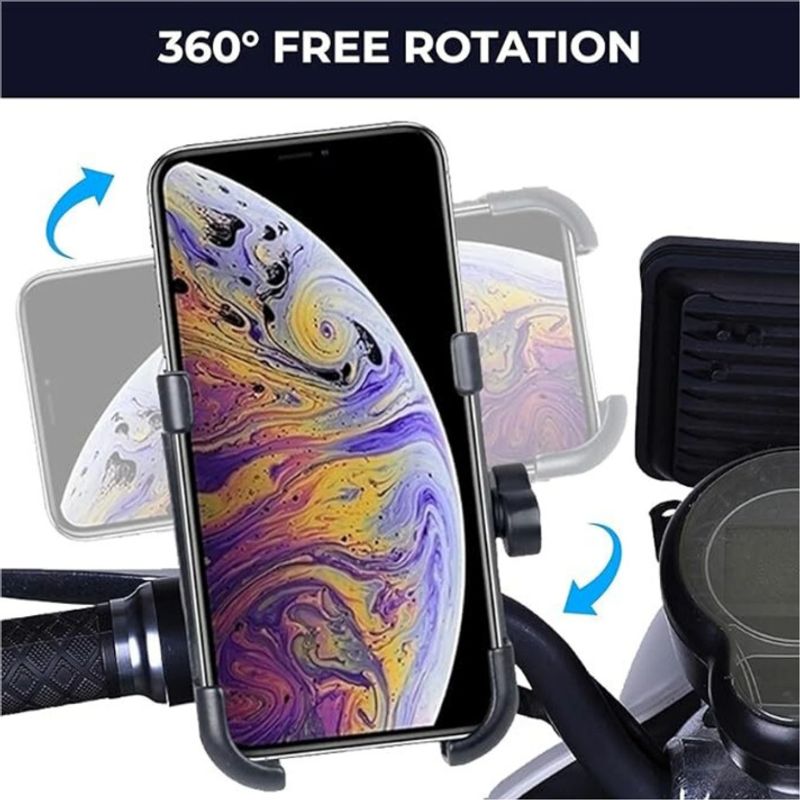 PriAn Auto Universal Bike Phone Holder with USB Charger, 360° - Image 5