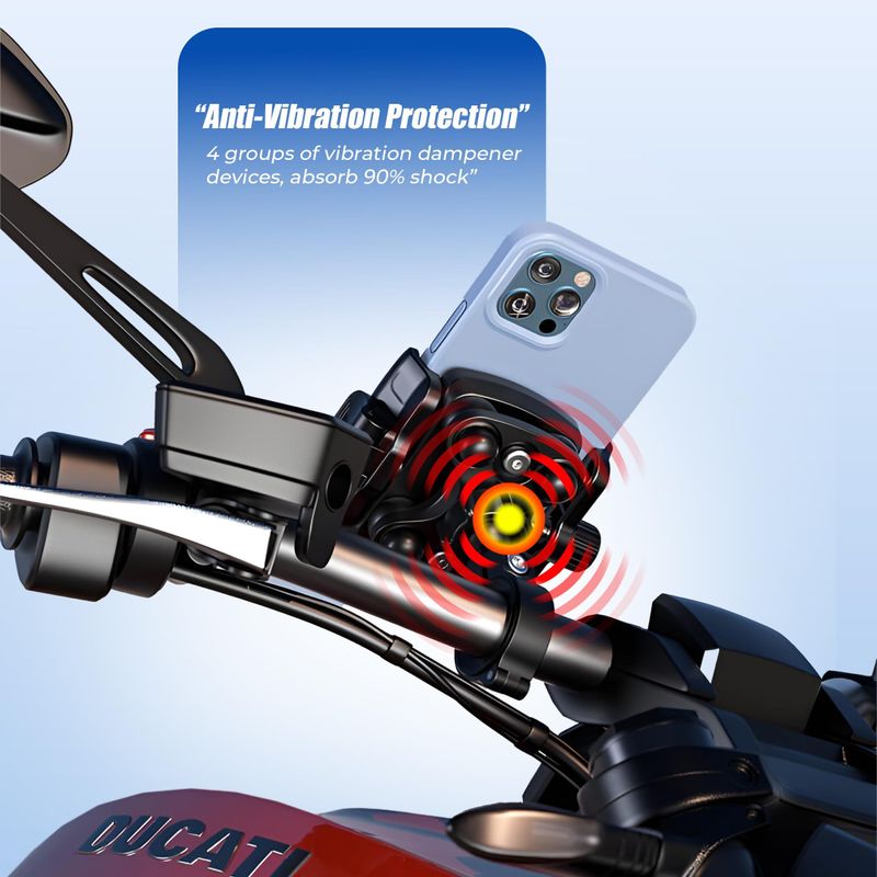 Moto Genius Anti-Vibration 360° Rotating Bike Phone Holder - Image 5