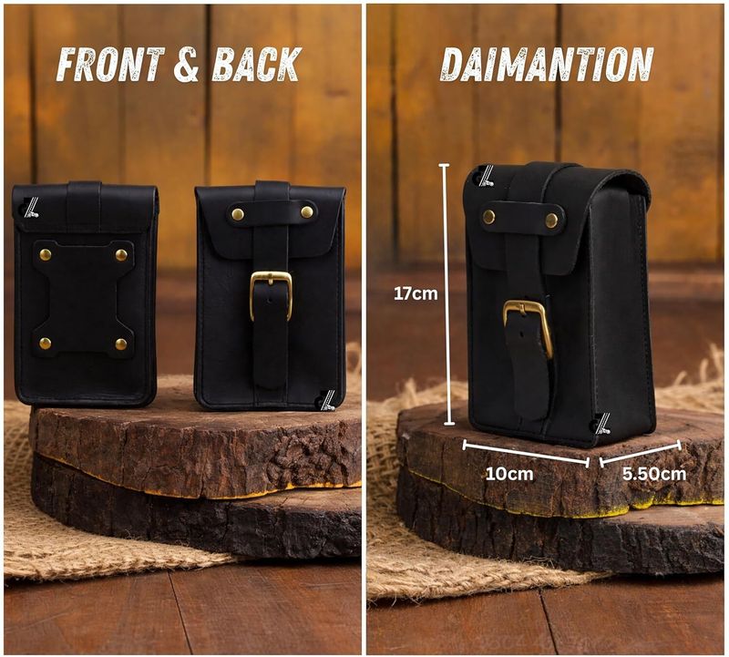 G-GANRAZO Leather Motorcycle Tank Strap with Pouch - Image 4