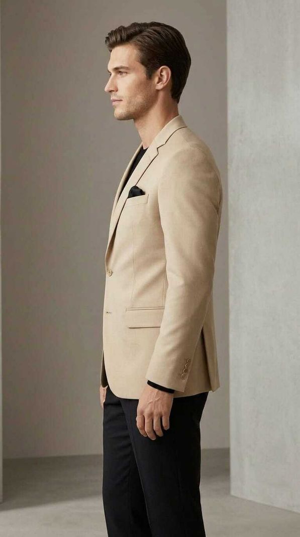 ASTHETIC Men's Solid Single Breasted Blazer - Image 6