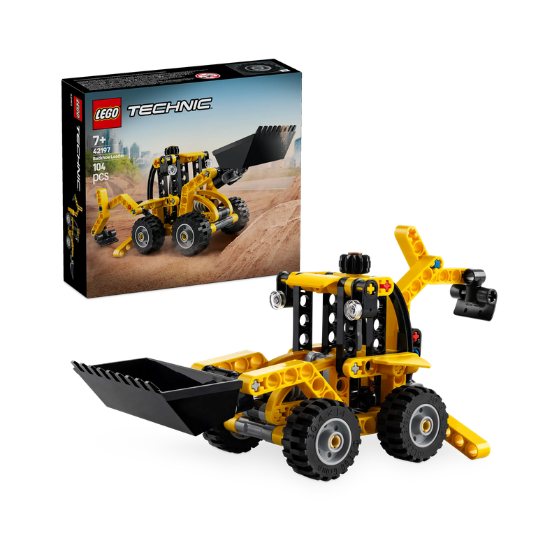 LEGO Technic Backhoe Loader Construction Toy Vehicle Set 42197 (104 Blocks) Multicolor