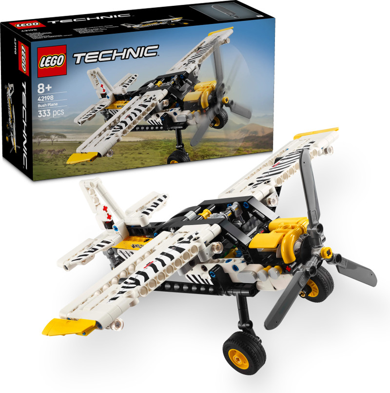 lego technic bush plane aircraft toy vehicle gift set kids 42198 333 blocks