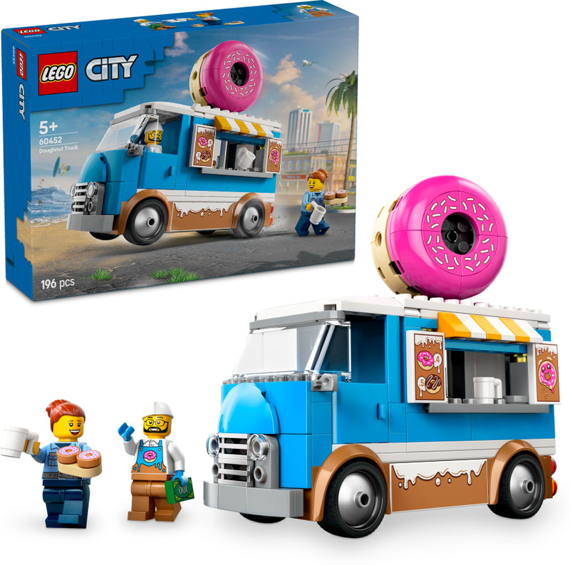 LEGO City Donut Truck Playset Vendor Vehicle Toy for Kids Aged 5 and up 60452 Multicolor