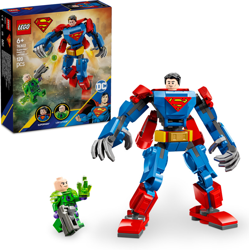 LEGO DC Superman Mech vs.Lex Luthor Super Hero Toy Figure Playset 76302 (120 Blocks) Multicolor