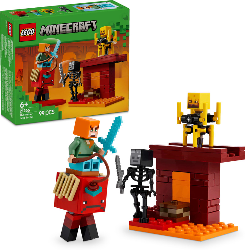LEGO Minecraft The Nether Lava Battle Gamer Toy for Kids 21266 (99 Blocks)