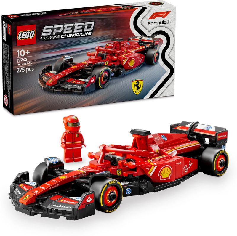 LEGO Speed Champions Ferrari SF-24 F1 Race Car Driver Set 77242 building blocks toys (Multicolor)