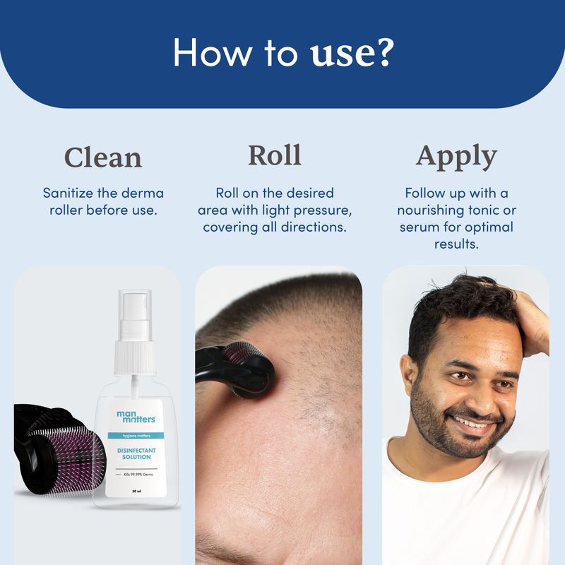 Man Matters 1mm Derma Roller with 540 Titanium Needles - Image 6