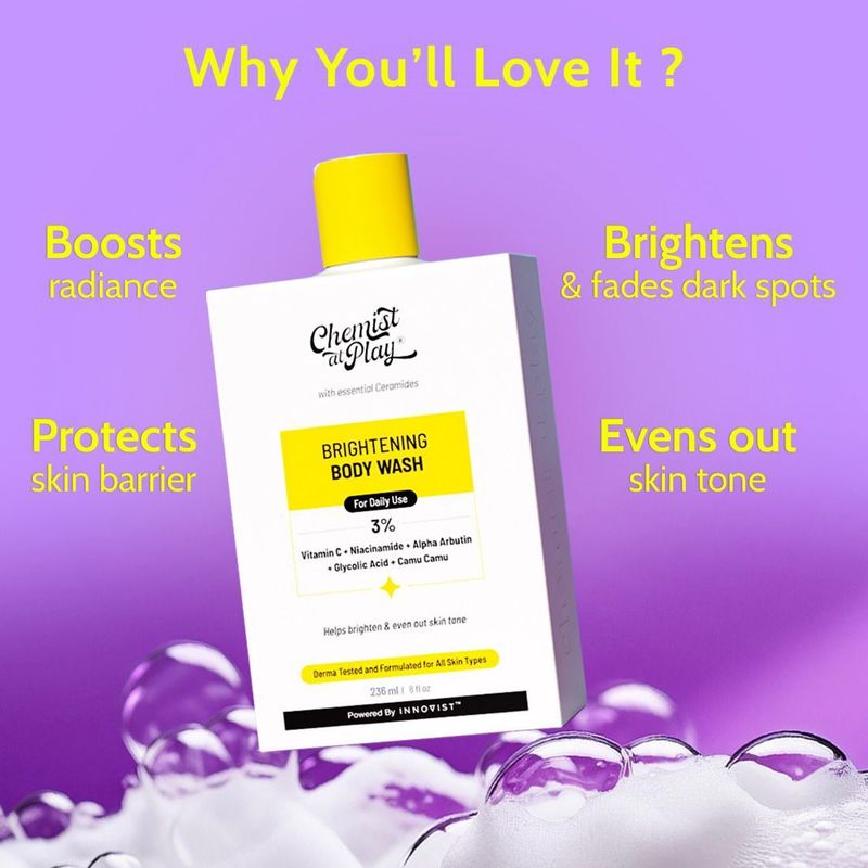 Chemist at Play 3% Vit C + Niacinamide Brightening Body Wash 236ml - Image 5