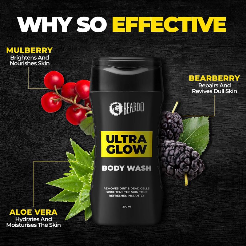 BEARDO Ultra Glow Body Wash for Men, 200ml - Image 5