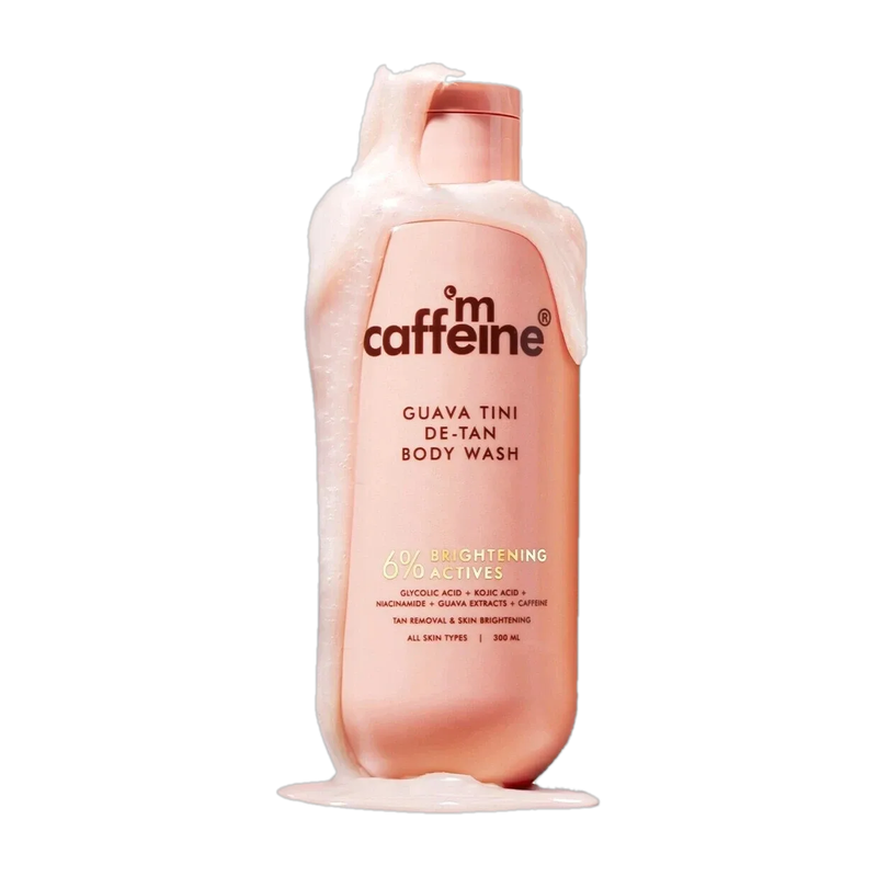 mCaffeine Detan Body Wash with 1% Glycolic, 5% Niacinamide-Kojic acid | Reduces Dark Spots (300 ml)