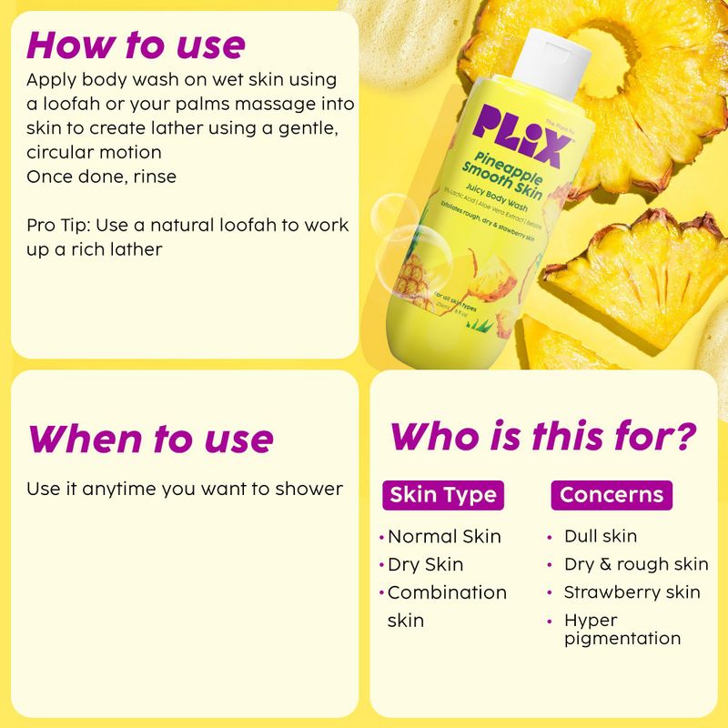 The Plant Fix Plix Pineapple 5% Lactic Acid Body Wash - Image 6