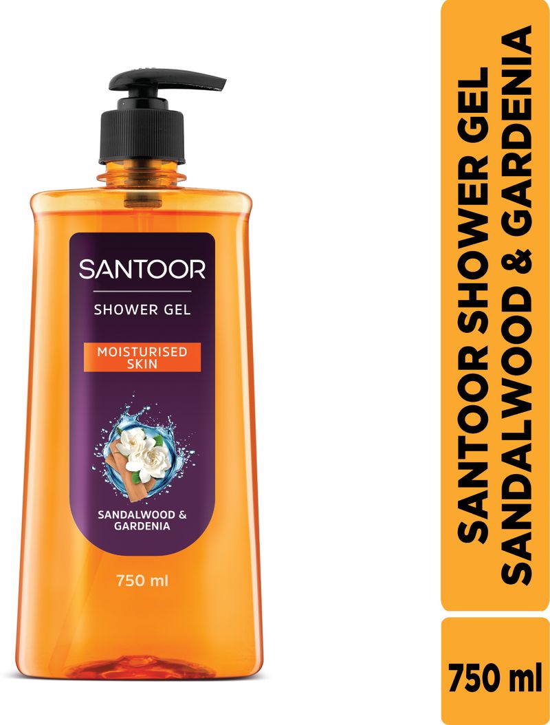 Santoor Sandalwood and Gardenia Body Wash 750 ml - Image 2