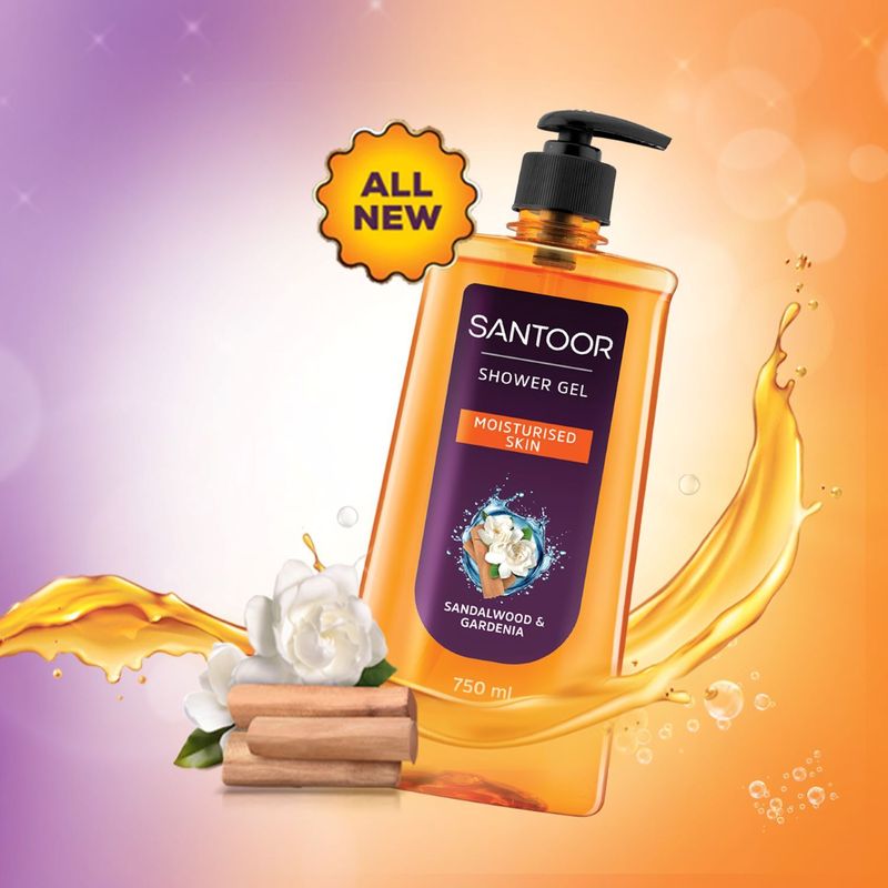 Santoor Sandalwood and Gardenia Body Wash 750 ml - Image 6
