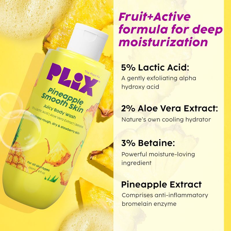 The Plant Fix Plix Pineapple 5% Lactic Acid Body Wash - Image 4