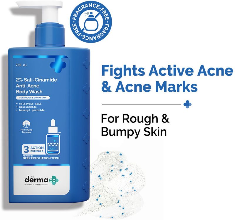 The Derma Co 2% Sali-Cinamide Anti-Acne Body Wash 250ml - Image 3