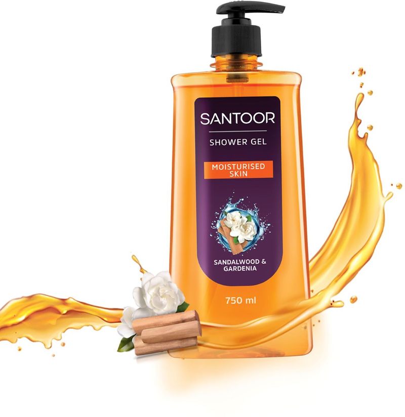 Santoor Sandalwood and Gardenia Body Wash 750 ml - Image 3