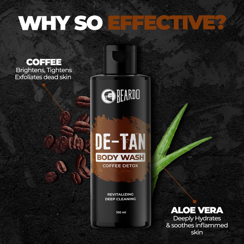 BEARDO De-Tan Body Wash for Men Coffee & Aloe - Image 5