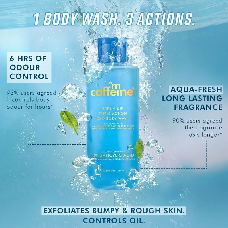 mCaffeine Aqua-Fresh 3-in-1 Perfume Body Wash 250 ml - Image 5