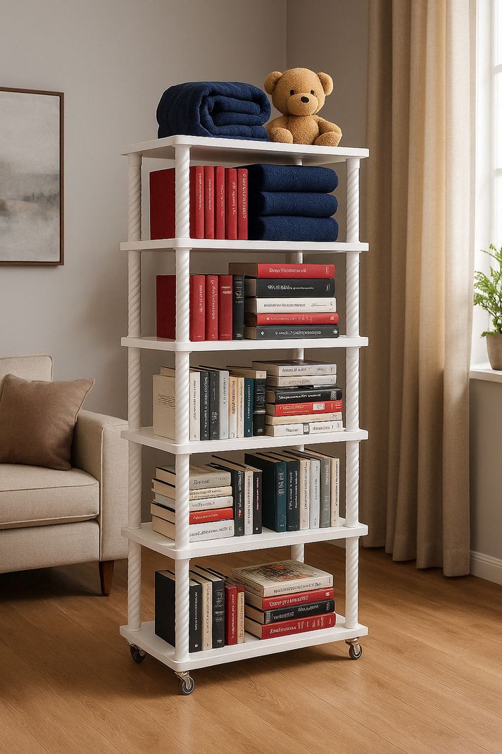 Porchex White Plastic Open Book Shelf - Image 2