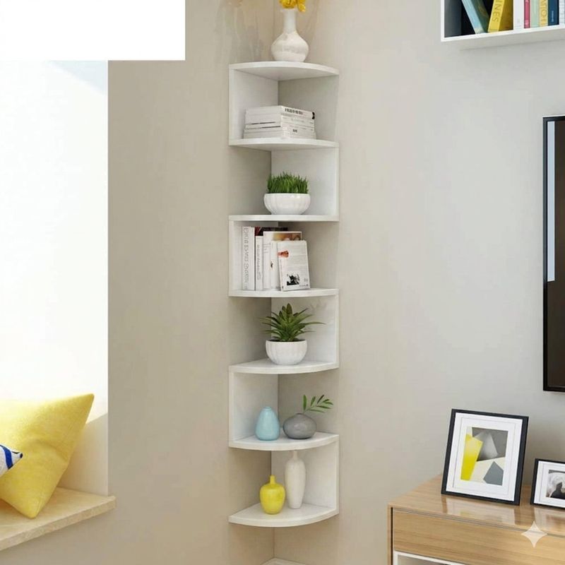 Mark Wood 5 Tier Corner Shelf - Image 4