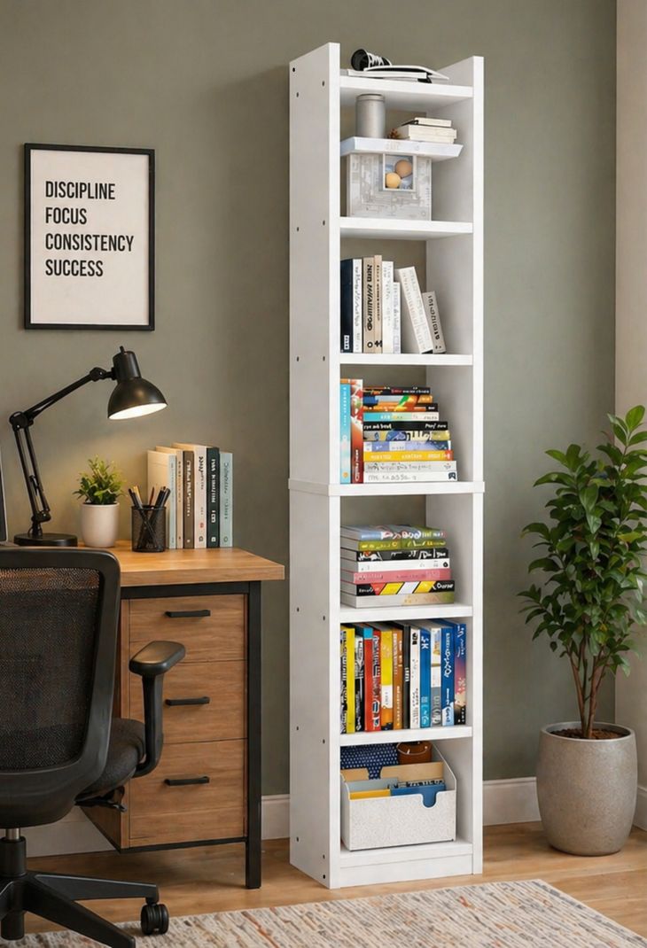EW 7-Tier Wooden Bookshelf 33x24x182cm - Image 2