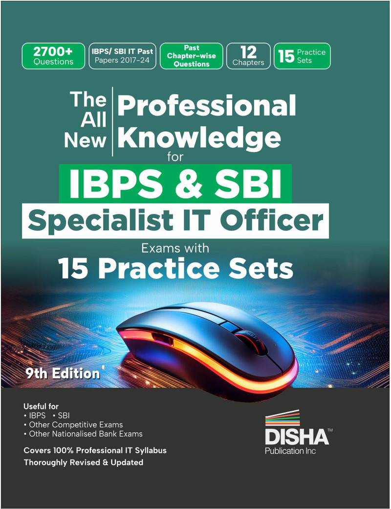 Disha The All New Professional Knowledge for IBPS & SBI Specialist IT Officer Bank Exams with PYQs & 15 Practice Sets 9th Edition Paperback, Disha Exp